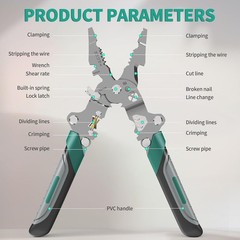 18 in 1 Wire Stripper Cutter Foldable Tool with Portable Storage Bag，Multifuncti