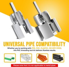 2Pcs Integrated Internal & External Pipe Threading Tool 1/2&rdquo;&3/4&rdquo; Water Pipe