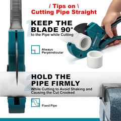 PVC Pipe Cutter, up to 2-1/2&Prime;, Ratchet Pipe Cutter Heavy-Duty, Pex Cutting Tool