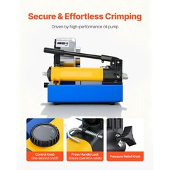 High Pressure Hydraulic Hose Crimper, Manual Hose Crimping Tool with 8 Dies &
