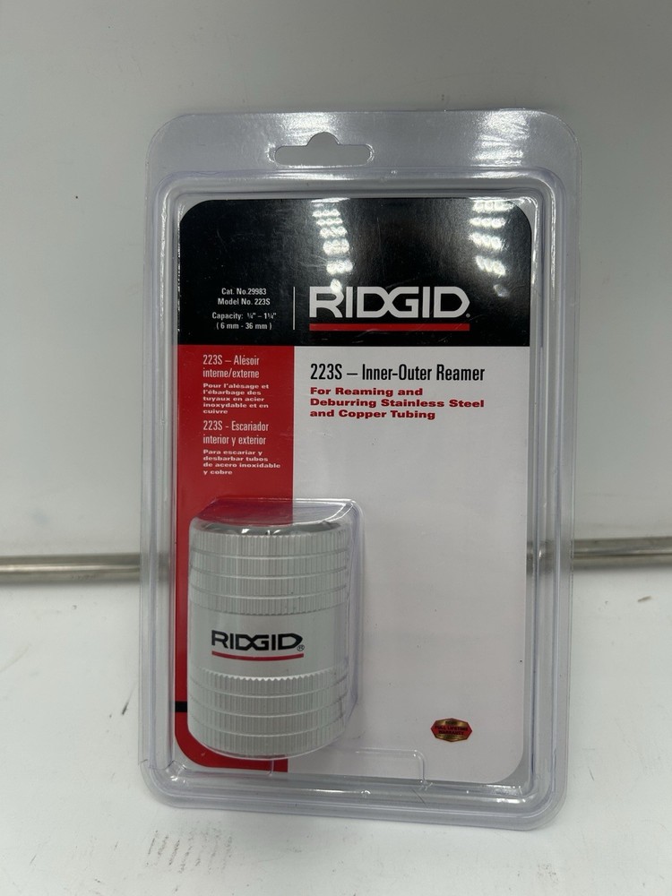 Ridgid 223S Inner Outer Reamer 29983 for Copper & Stainless Steel 1/4&Prime; to 1-1/4&Prime;
