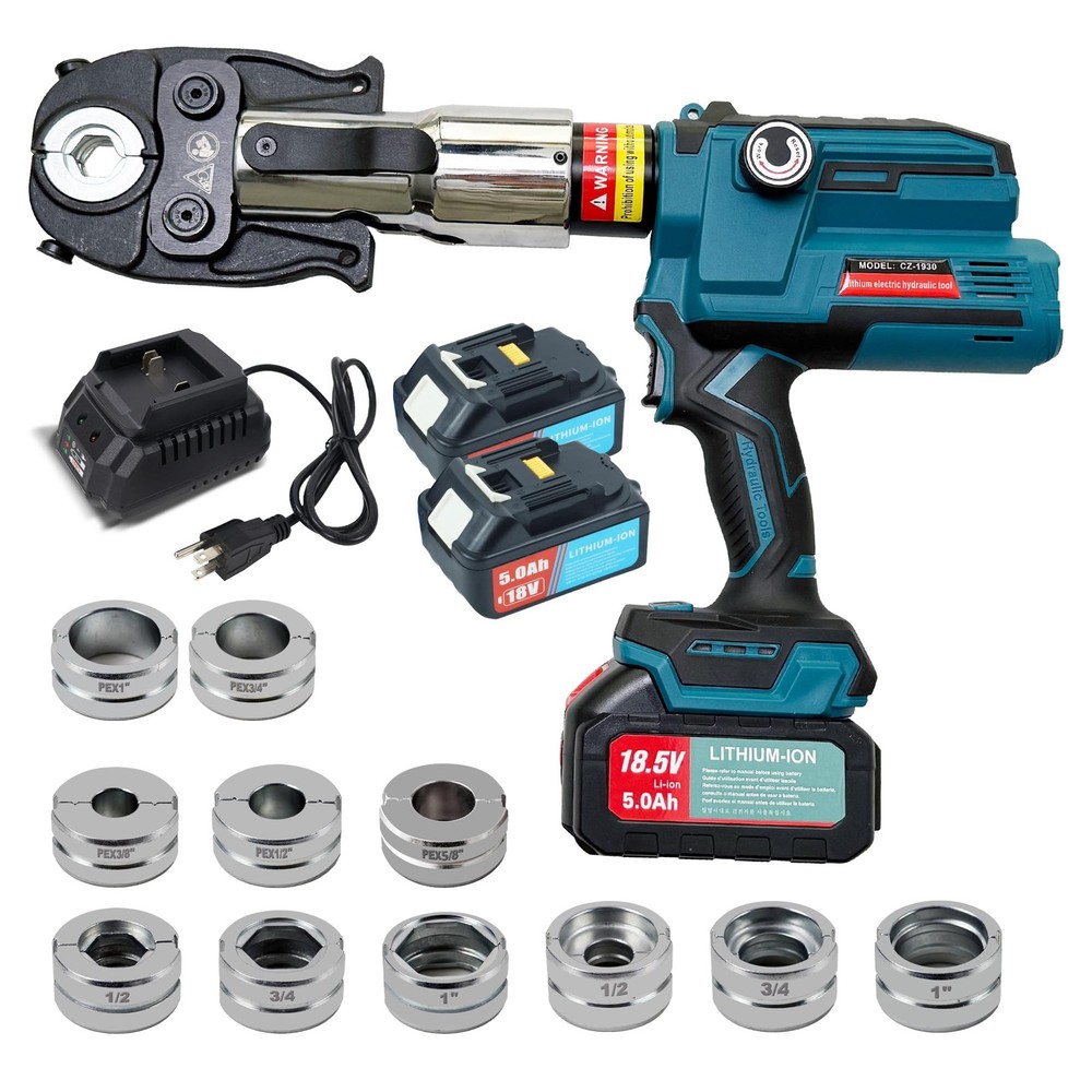 AMZCNC 18V Pro Press Tool for Copper & PEX Pipes Cordless Plumbing Blue