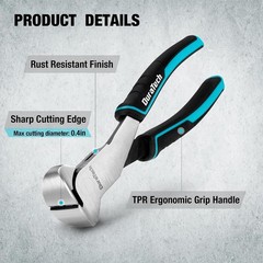 7&Prime; Nail Puller, End Cutting Pliers, Nail Remover Tool, End Nippers | Cr-V Steel,