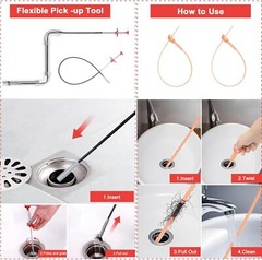 25ft Plumbers Drain Snake Long Heavy Duty Plumbing Auger Hand Tool Bathroom Pipe