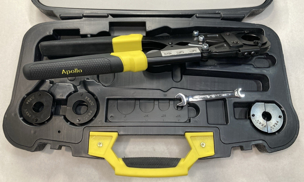 Apollo PEX Crimp Tool Kit w/ Case Cutter Go No-Go Gauge Multi Size Set NEW