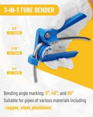 25 Ft 3/16In Zinc-Plated Brake Line Flaring Tool Kit Includes 3-In-1 Tube Bender