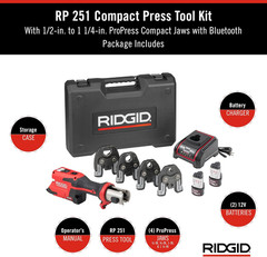 78148 RP 251 Compact Press Tool Battery Kit with Propress Jaws (1/2&Prime; to 1-1/4&Prime;),