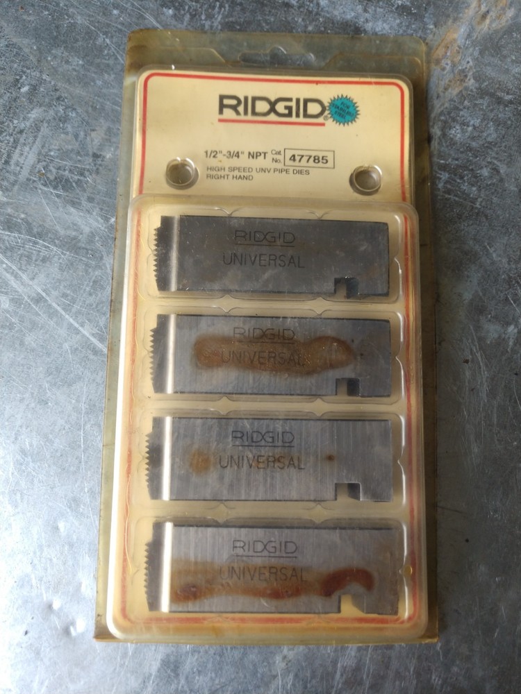 Ridgid 47785 1/2&Prime;-3/4&Prime; NPT Universal Dies High Speed for Stainless Steel NEW