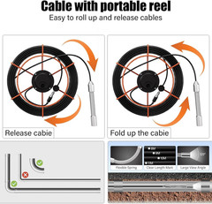 Sewer Camera 100FT/30M Borescopes Plumbing Snake Pipe Inspection Camera DVR & Au