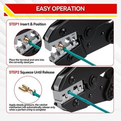 6PCS Ratcheting Wire Crimper Set for Heat Shrink, Insulated Nylon & Ferrule Term