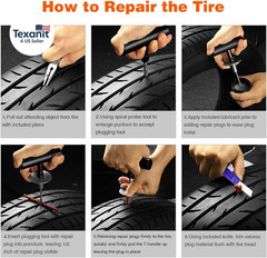 Flat Tire Repair Kit with Plug 68 Pcs for Car, Motorcycle, ATV, Jeep, Truck, Tra