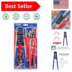 All-in-One Ratchet PEX Cinch Tool &ndash; Easy Clamp Removal & 20PCS Clamps Included