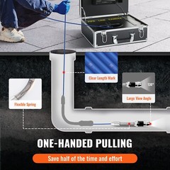 7&Prime; 30m/100ft Sewer Camera Pipe Inspection Camera LCD Monitor with DVR Function