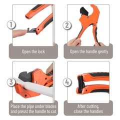 Bates- PVC Pipe Cutter, Cuts up to 2-1/2&Prime;, Orange Ratcheting Cutter&hellip;