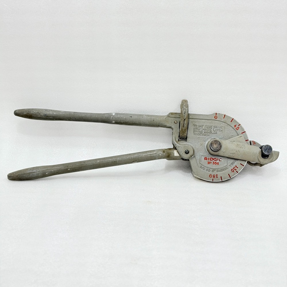 RIDGID NO 358 GEARED RATCHET TUBE BENDER 5/8 16MM OD 3&Prime; 76MM R 180&deg; 35170 USA #2