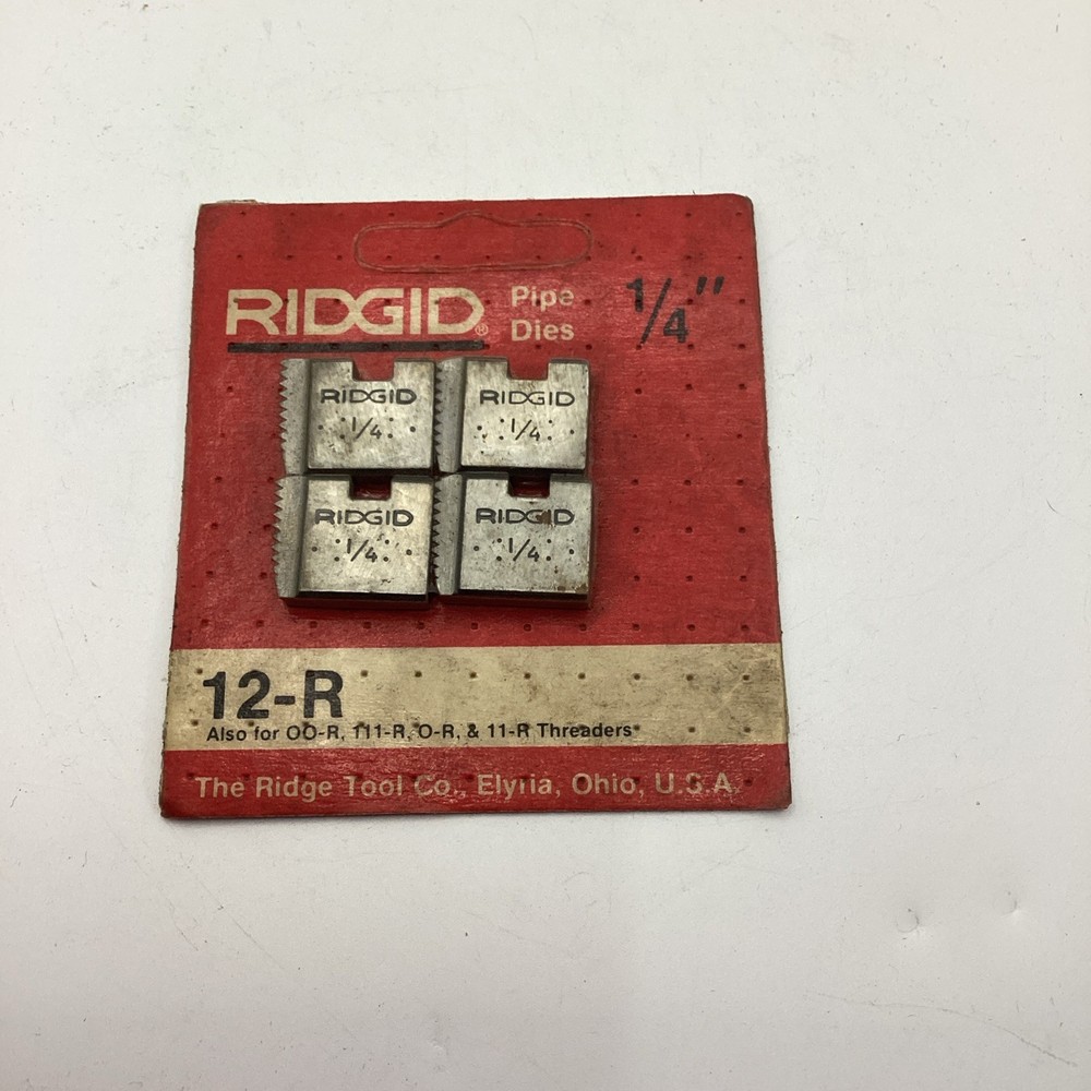 Ridgid 12-R 1/4&rdquo; NPT Pipe Dies (NOS)