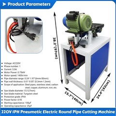 220V 1PH Pneumatic Electric Round Pipe Cutter &Phi;6-50mm 0.3-1.2mm Thickness