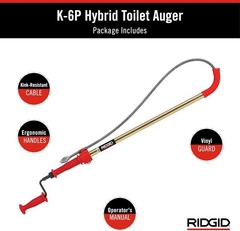 Power Drill Compatible 6 ft Closet Auger &ndash; Safe Toilet & Urinal Blockage Tool