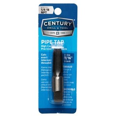Century Drill & Tool Pipe Thread Tap, 1/4-18NPT High Carbon 1/4-18 NPT, Steel