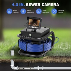 Zelcan 4.3 in. Sewer Camera w 50m/164ft Cable Length Marker Drain Pipe Camera