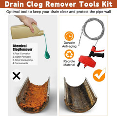 50 FT Drain Snake 11-In-1 Double Mode Drain Auger Tools | for Sink and Drain Unb