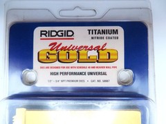 Ridgid 58087 High Performance Universal Gold 1/2&Prime; &ndash; 3/4&Prime; NPT Pipe Dies