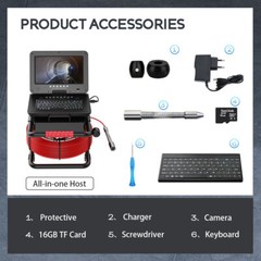 ESANHAO Sewer Camera Pipe Inspection Camera 10&Prime; 1080P Camera 20M Meter Counter