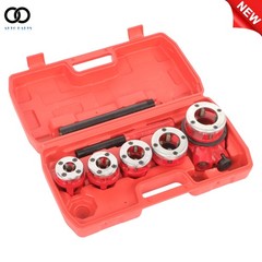 Manual Pipe Threader Ratchet Type Kit, Pipe Threader Ratchet Kit w/ 5 Dies Set
