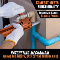 American Mutt Tools 1.5&rdquo; PVC Pipe Cutter &ndash; Heavy Duty Ratcheting PVC Cutter