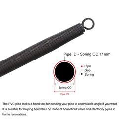 Spring Tube Bender Steel 700mm/27.56 Inch Long for 20mm 0.79 Inch PVC Pipe