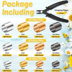 2200 Crimp Tubes with Crimping Pliers for Jewelry Making Beads &ndash; 3 Sizes, 4 Colo