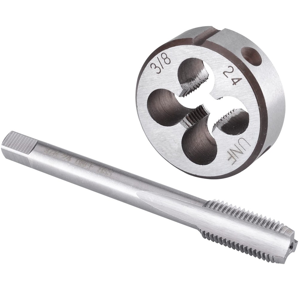 Burkit 3/8&Prime;-24 UNF Tap and Die Set, 3/8 x 24 UNF Machine Thread Tap and Round&hellip;