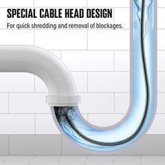 25FT Replaceable Cable, Compatible with Electric Drain Auger(Cadl-2004, PEDC-23