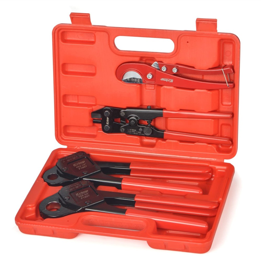 iCrimp IWS-1807CN PEX Crimping Tool Kit with PEX Crimpers PEX Tubing Cutter C&hellip;