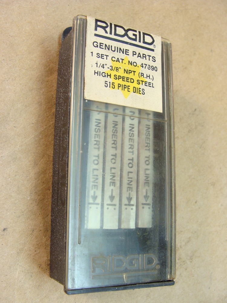 NEW NOS RIDGID 47890 1/4&Prime; &ndash; 3/8&Prime; NPT RH HS 515 pipe dies die set