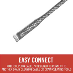 Male-Coupling Replacement Drain Cleaning Cable Lightweight C-6 3/8 In. X 35 Ft.