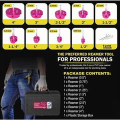 Premium 9-Piece PVC Pipe Reamer and Deburring Tool Kit for 1/2 3/4 1 1-1/4 1-1/2