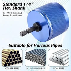 1/2&Prime;, 3/4&Prime;, 1&Prime; Copper Pipe Cleaner for Drill Set Includes External Stainless Ste