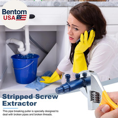 Broken Pipe Extractor Tool, Screw Extractor Set for Pipe Wrench, Faucet Removal