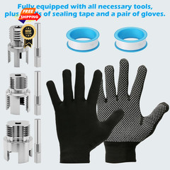 PVC Pipe Threader Kit 1/2&Prime;, 3/4&Prime; & 1&Prime; for Plastic Pipes Home Repair