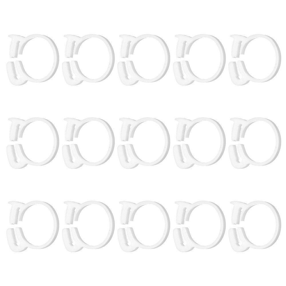 15pcs Double Snap Grip 31.5-36mm Heavy Duty Plastic Hose Clamps Kit, White