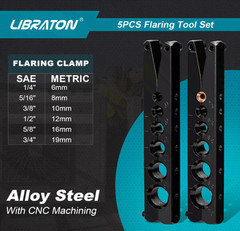 HVAC Flaring Tool Kit, 45&deg; Eccentric Flare Tool for 1/4-3/4in Copper Pipe