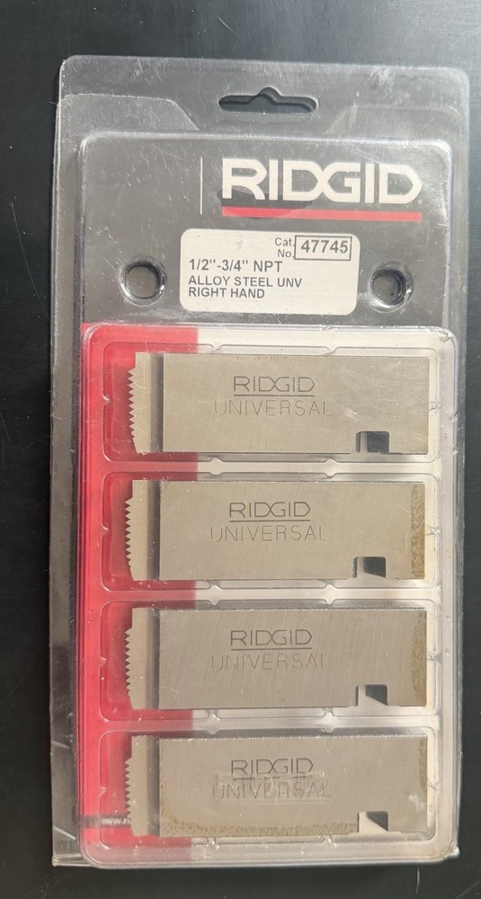 RIDGID 47745 1/2&Prime; 3/4&Prime; &ndash; 14 NPT Universal Dies Alloy Steel Universal Right Hand