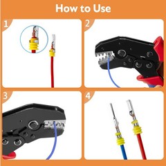 Wire Crimping Tool with Ratchet, Amliber Ratchet Crimper for Red