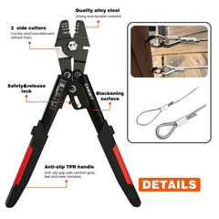 Sanuke Wire Rope Crimping Tool for 3/64 1.0mm, 1.2mm, 1.5mm, 2.0mm, Silver