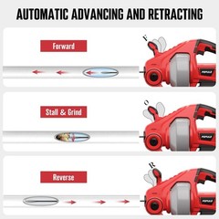 20V Cordless Electric Drain Auger &ndash; 25ft Auto-Feed Snake with Battery & Tools