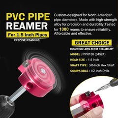 1.5&Prime; PVC Pipe Reamer PPR150 &ndash; 3/8-Inch Hex Shaft, Fit into Standard 1/2&Prime; Drills