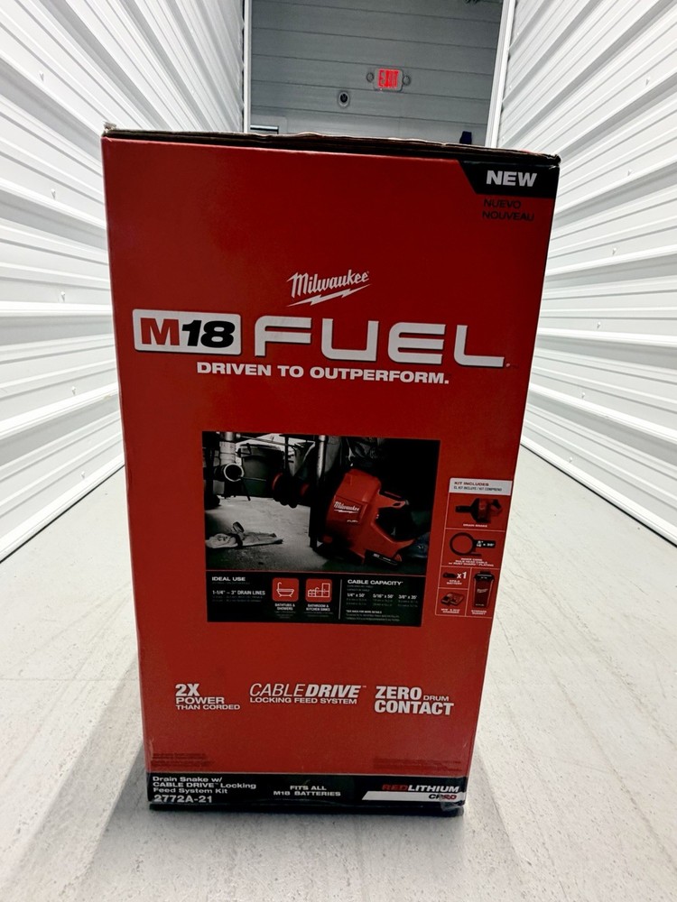 M18 FUEL 18-Volt Lithium-Iron Cordless Plumbing Drain Snake Auger Kit &ndash; NIB