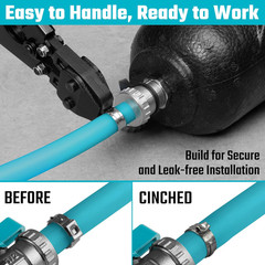 Ratchet PEX Crimping Tool, PEX Cinch Tool for Fastening Stainless Clamps from 3/