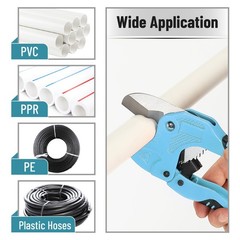 Bates- PVC Pipe Cutter, Cuts up to 1-1/4&Prime;, Sky Blue Ratcheting